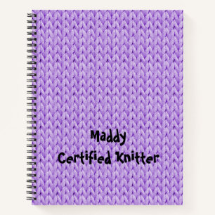Purple Knitted Texture Spiral Notebook