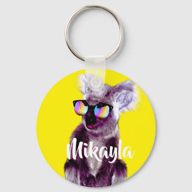 Purple Koala Chills in Shades Key Ring (Front)
