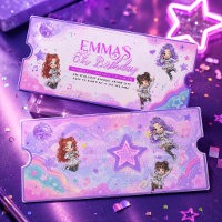 Purple KPOP Birthday Concert Ticket Invitation