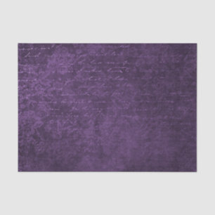 Purple Lace and Script Collage Tissue Paper