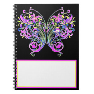 purple lace butterfly notebook