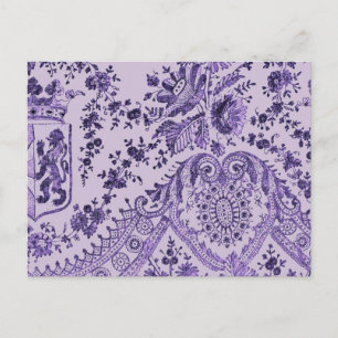 Purple Lace Flowers Postcard