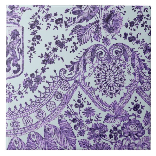 Purple Lace Roses Tile (Front)