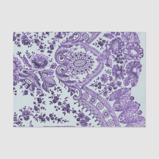 Purple Lace Roses Tissue Paper (Front)
