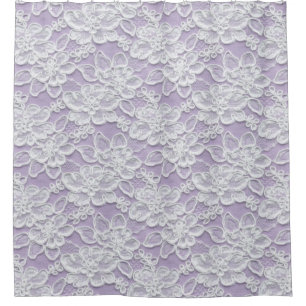 Purple Lace Shower Curtain