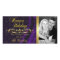 Purple Lace Silk & Gold Scroll Holiday Photo Card