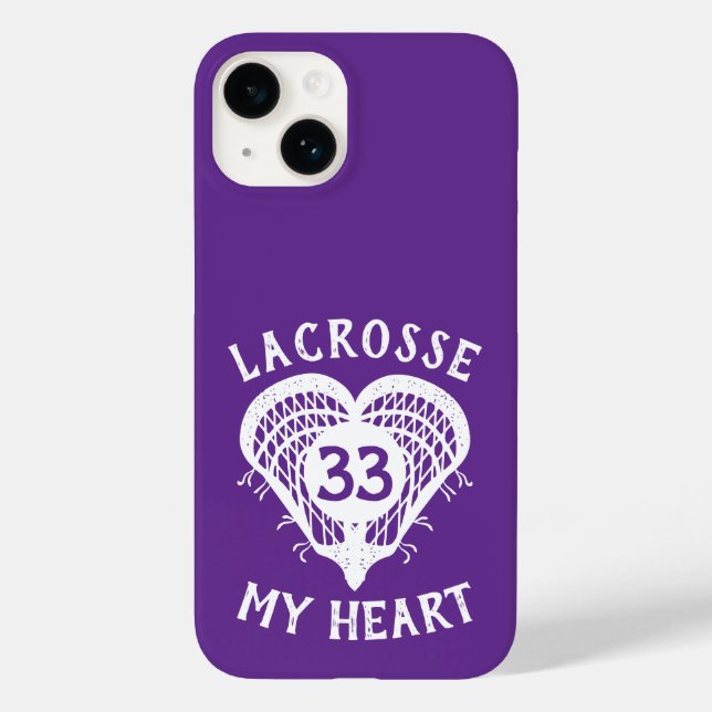 Purple Lacrosse My Heart Case-Mate iPhone Case (Back)