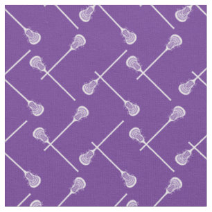 Purple Lacrosse White Sticks Patterned Fabric