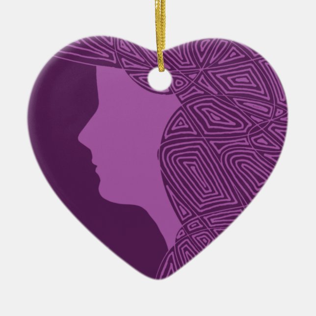 Purple Lady Ceramic Tree Decoration (Front)