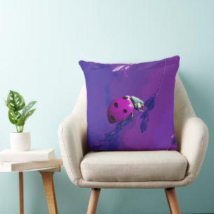 Purple Ladybug Cushion