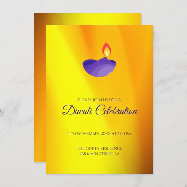 Purple Lamp Invitation (Front/Back)