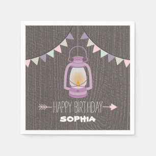 Purple Lantern Birthday Napkins