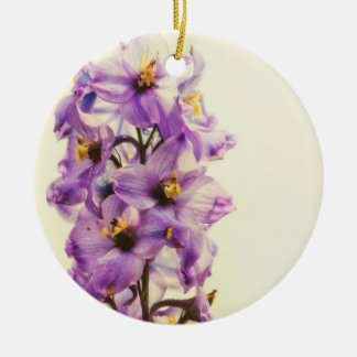 Purple Larkspur Delphinium Ceramic Tree Decoration