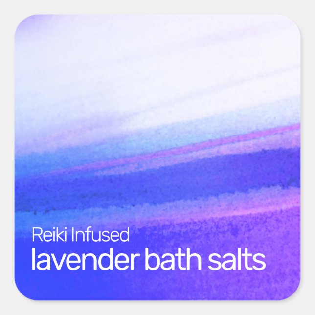 Purple Lavender Abstract Watercolor Square Sticker (Front)