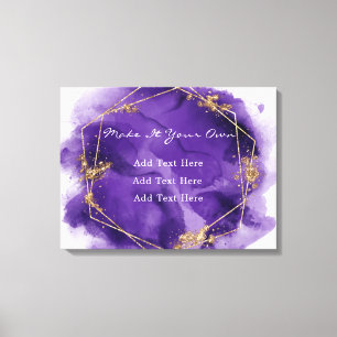 Purple Lavender and Gold Watercolor Wedding Canvas Print