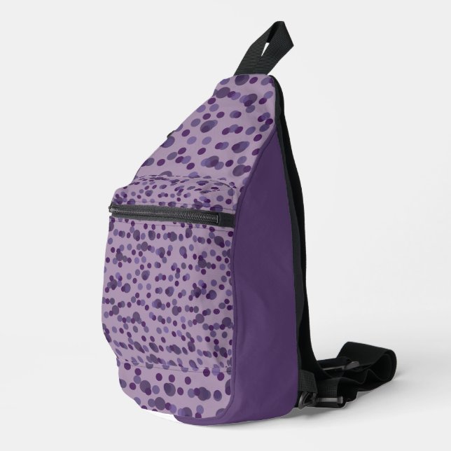purple, lavender and grape dots sling bag (Right Corner)