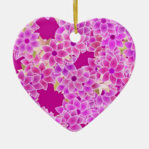 Purple, lavender and plum flowers, plum background ceramic tree decoration