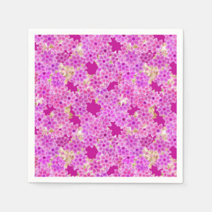 Purple, lavender and plum flowers, plum background napkin
