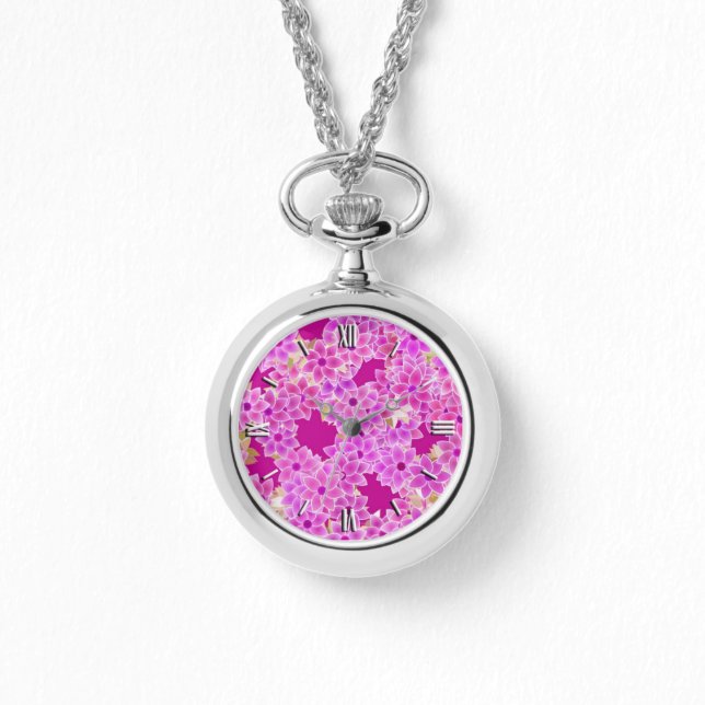 Purple, lavender and plum flowers, plum background watch (Front)