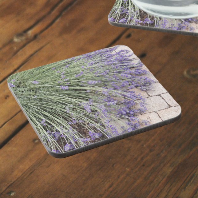 Purple Lavender Blooms Floral Coaster (In Situ)