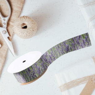 Purple Lavender Blooms Floral Satin Ribbon