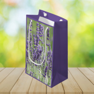 Purple Lavender Blooms Floral Small Gift Bag