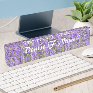 Purple Lavender Blooms Personalised Floral Nameplate