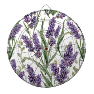 Purple Lavender Blooms Watercolor Botanical Dartboard