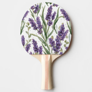 Purple Lavender Blooms Watercolor Botanical Ping Pong Paddle