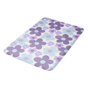 Purple Lavender Blue Daisies Retro Dream #1 #retro Bath Mat