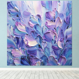 Purple Lavender Blue Petal Texture Abstract Wall A Canvas Print