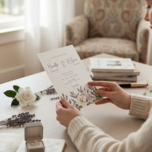 Purple Lavender Botanical Garden Wedding Invitation