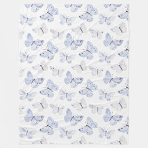 Purple Lavender Butterflies Fleece Blanket