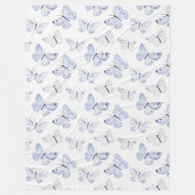 Purple Lavender Butterflies   Fleece Blanket (Front)
