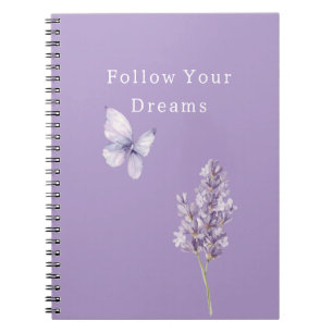 Purple Lavender Butterfly Notebook