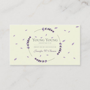Purple Lavender Circle Framed Essential Oils Business Card