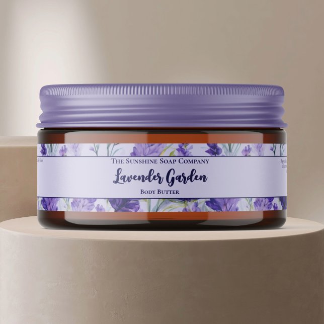Purple Lavender Cosmetics Jar Label 1" x 7.25" (Creator Uploaded)