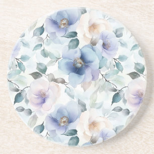 Purple Lavender Cream Flowers Coaster