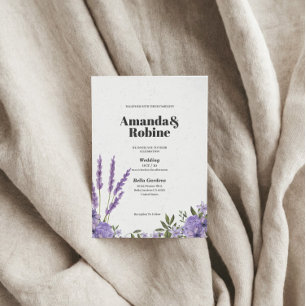 Purple Lavender Elegant Wedding Invitation