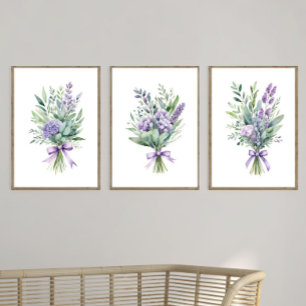 Purple Lavender Eucalyptus Wildflower Floral Print