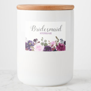 Purple Lavender Floral Boho wedding beverage label