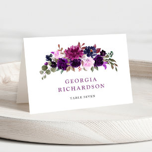 Purple Lavender Floral Boho Wedding Place Card