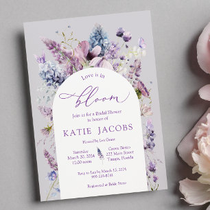 Purple + Lavender Floral Bridal Shower Invitation