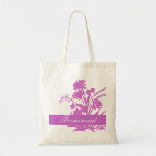 Purple lavender floral bridesmaid souvenir bag