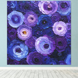 Purple Lavender Floral Cluster Abstract Wall Art