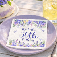 Purple Lavender Floral Garden Party 50th Birthday