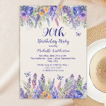 Purple Lavender Floral Garden Party 90th Birthday Invitation<br><div class="desc">Celebrate a remarkable life with this elegant 90th birthday invitation featuring soft watercolor florals in lavender, purple, and gentle pastel tones. Lush floral arrangements frame the top and bottom of the design, creating a graceful and timeless look that feels both feminine and refined. Delicate butterfly accents add a light, joyful...</div>