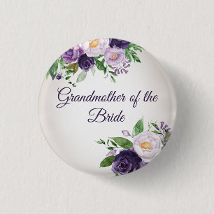 Purple Lavender Floral Greenery Grandmother Bride 3 Cm Round Badge
