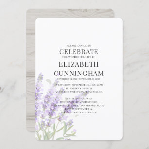 Purple Lavender Floral Memorial Invitation