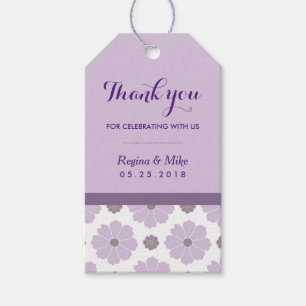 Purple Lavender Flower Pattern Thank you Gift Tags